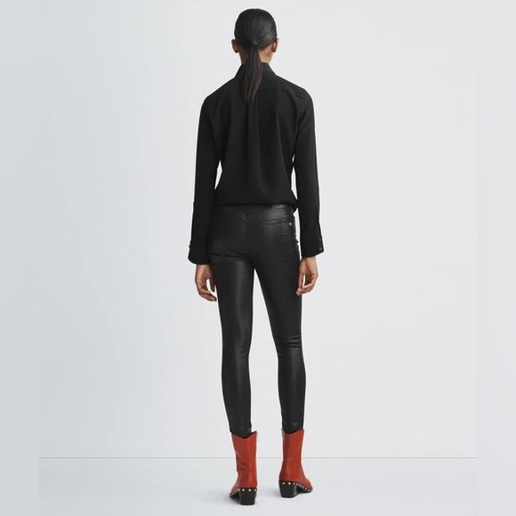 Rag & bone nina high-rise skinny black coated jeans size 31 - Picture 4 of 10